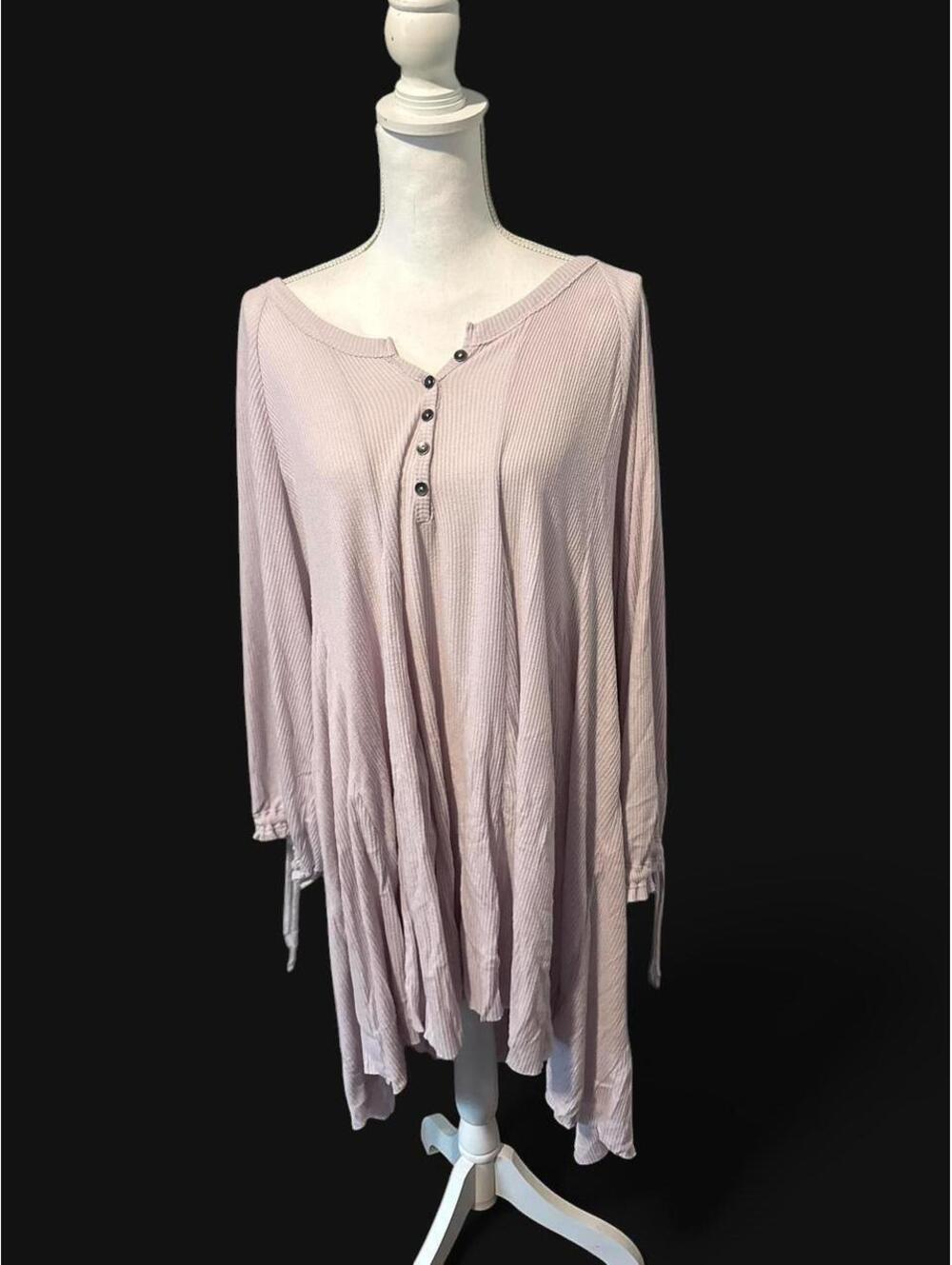 We The Free by Free People Cottagecore Lavender Henley Tunic Top / Dress XL - Picture 5 of 6